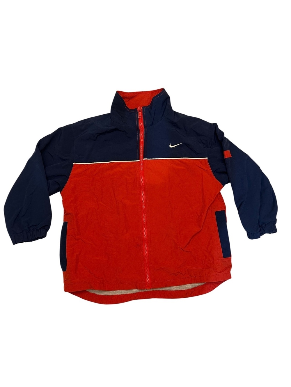 Vintage Nike Kids Red Navy Colorblock Windbreaker Jacket